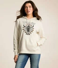 Tops | Wrangler® Steer Hooded Sweatshirt Vintage White