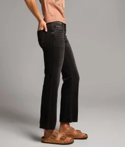 BKE Stella Cropped Straight Stretch Jean Washed Black Discount