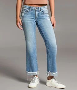 BKE Stella Cropped Straight Stretch Cuffed Jean Sims 5