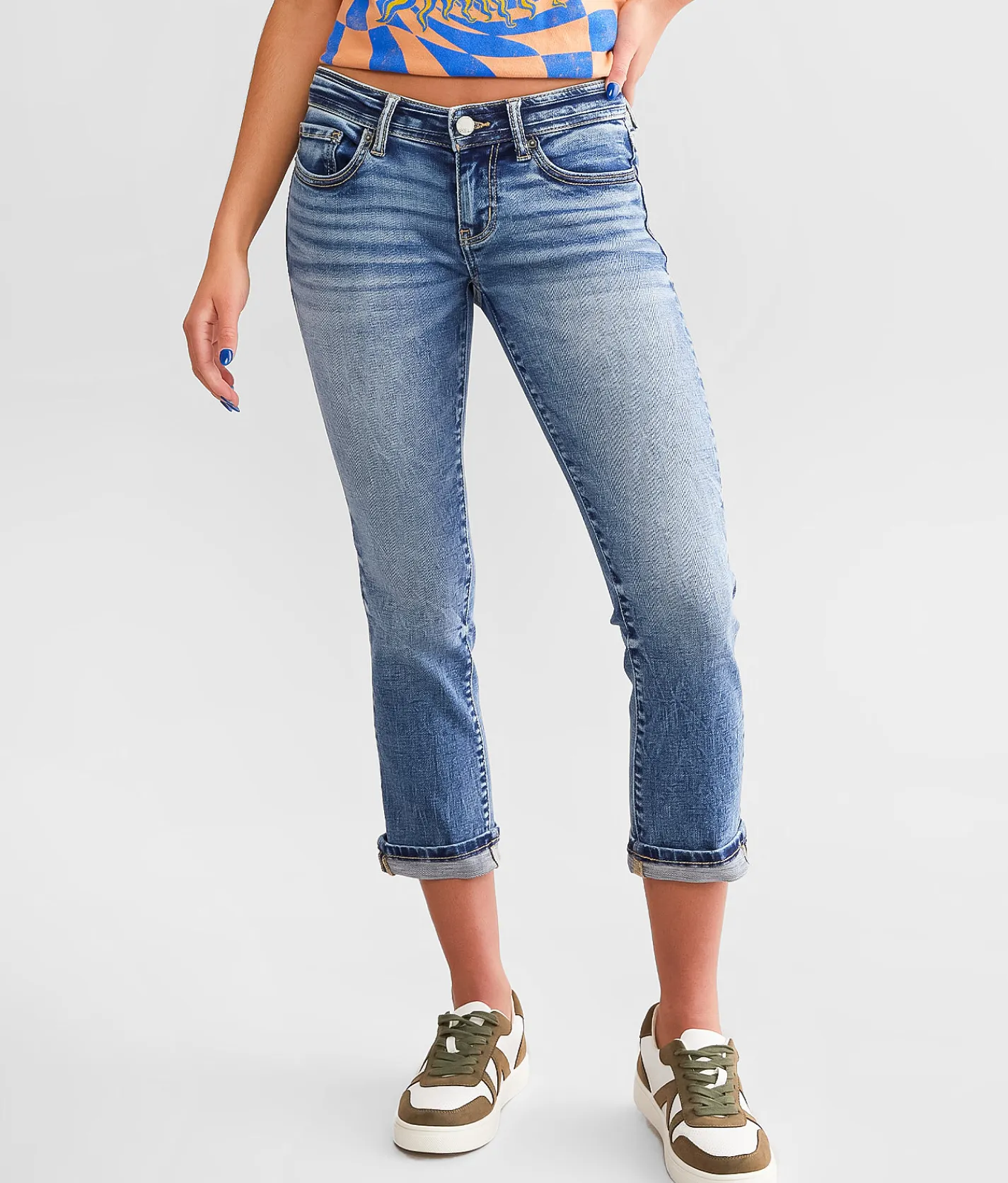 Jeans|Bottoms | BKE Stella Cuffed Stretch Capri Jean Balcom 5