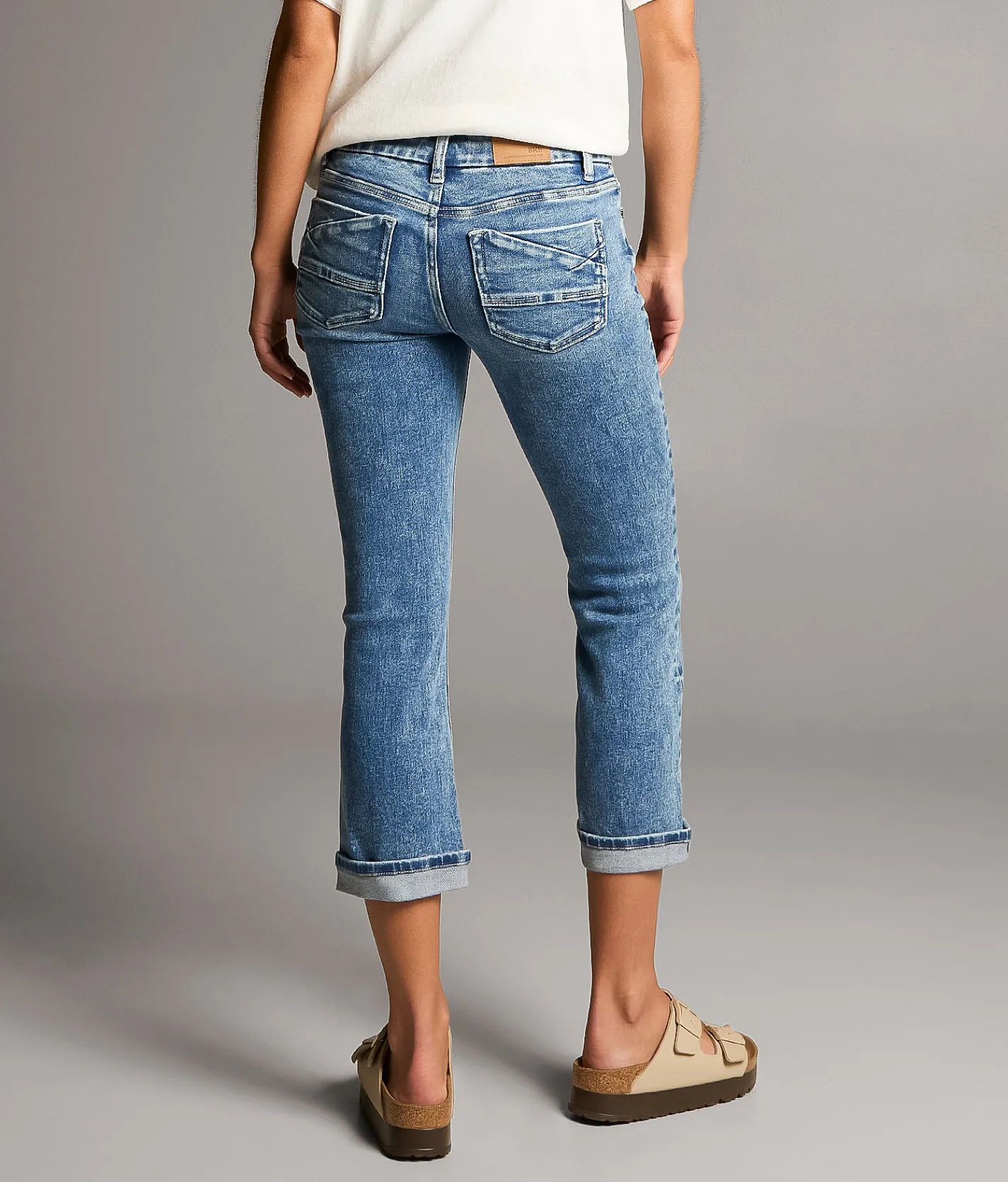 BKE Stella Cuffed Stretch Capri Jean Ducote 5 Outlet