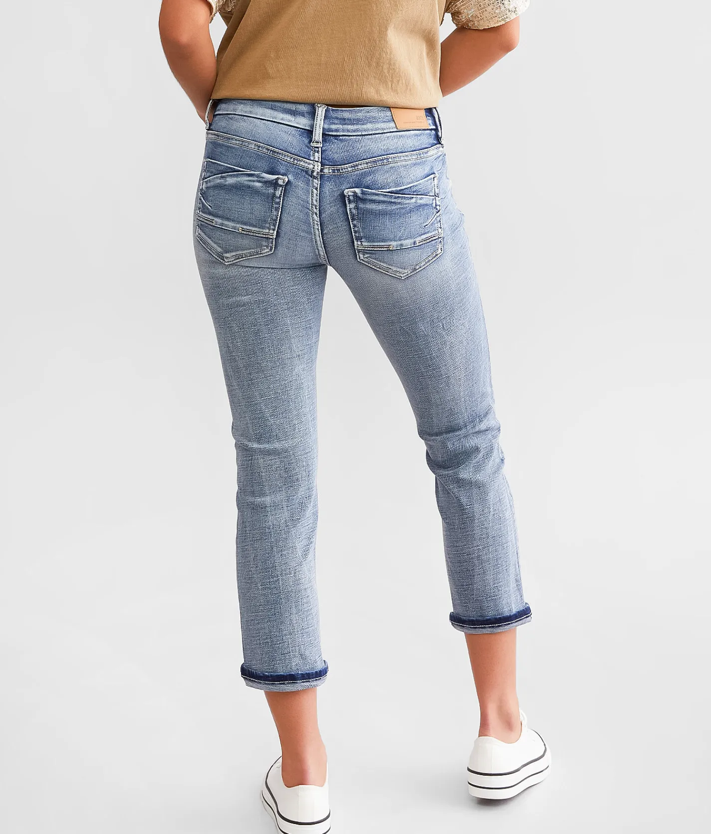 Jeans|Bottoms | BKE Stella Cuffed Stretch Capri Jean Potter 11