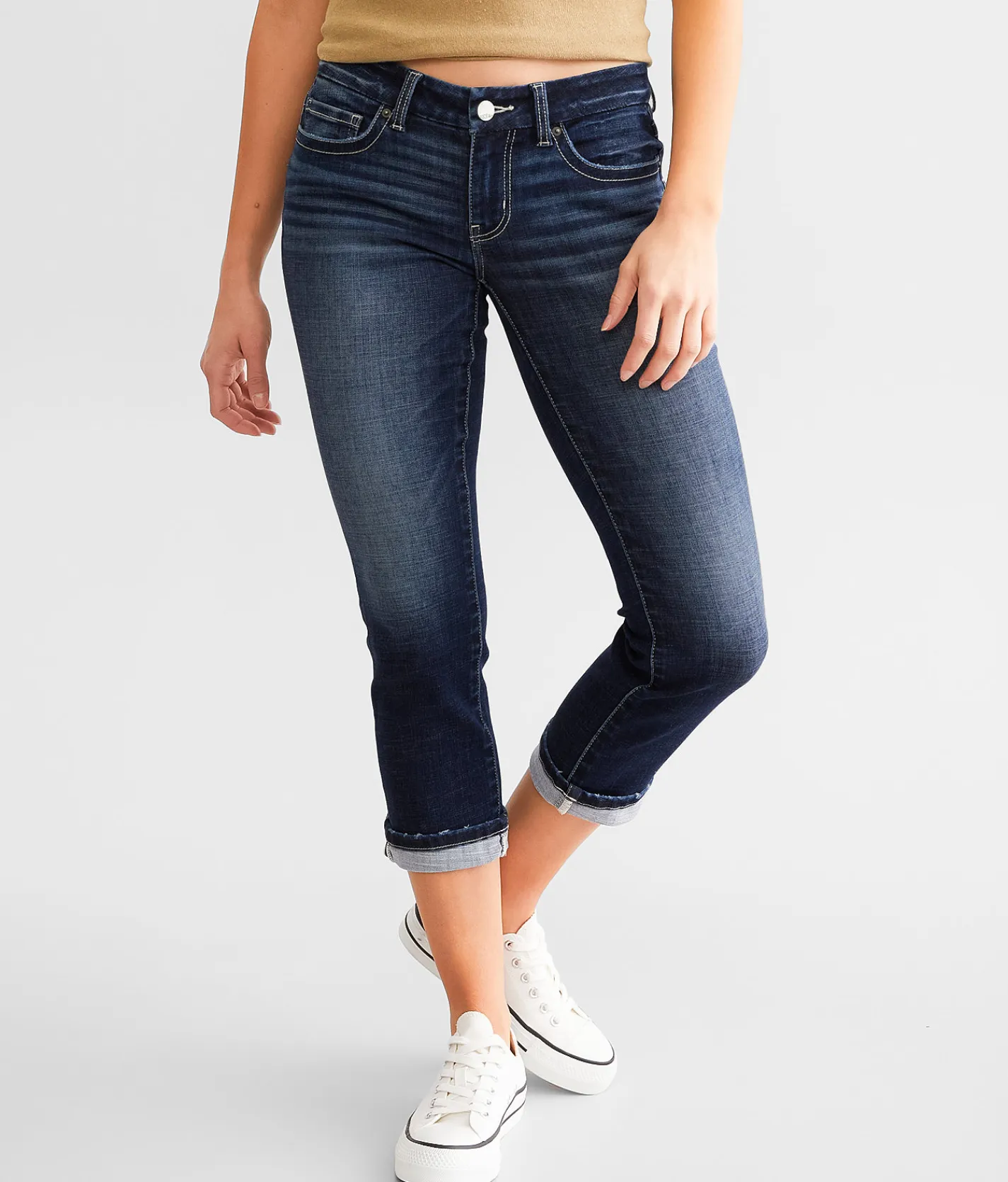 BKE Stella Cuffed Stretch Capri Jean Zinter Hot