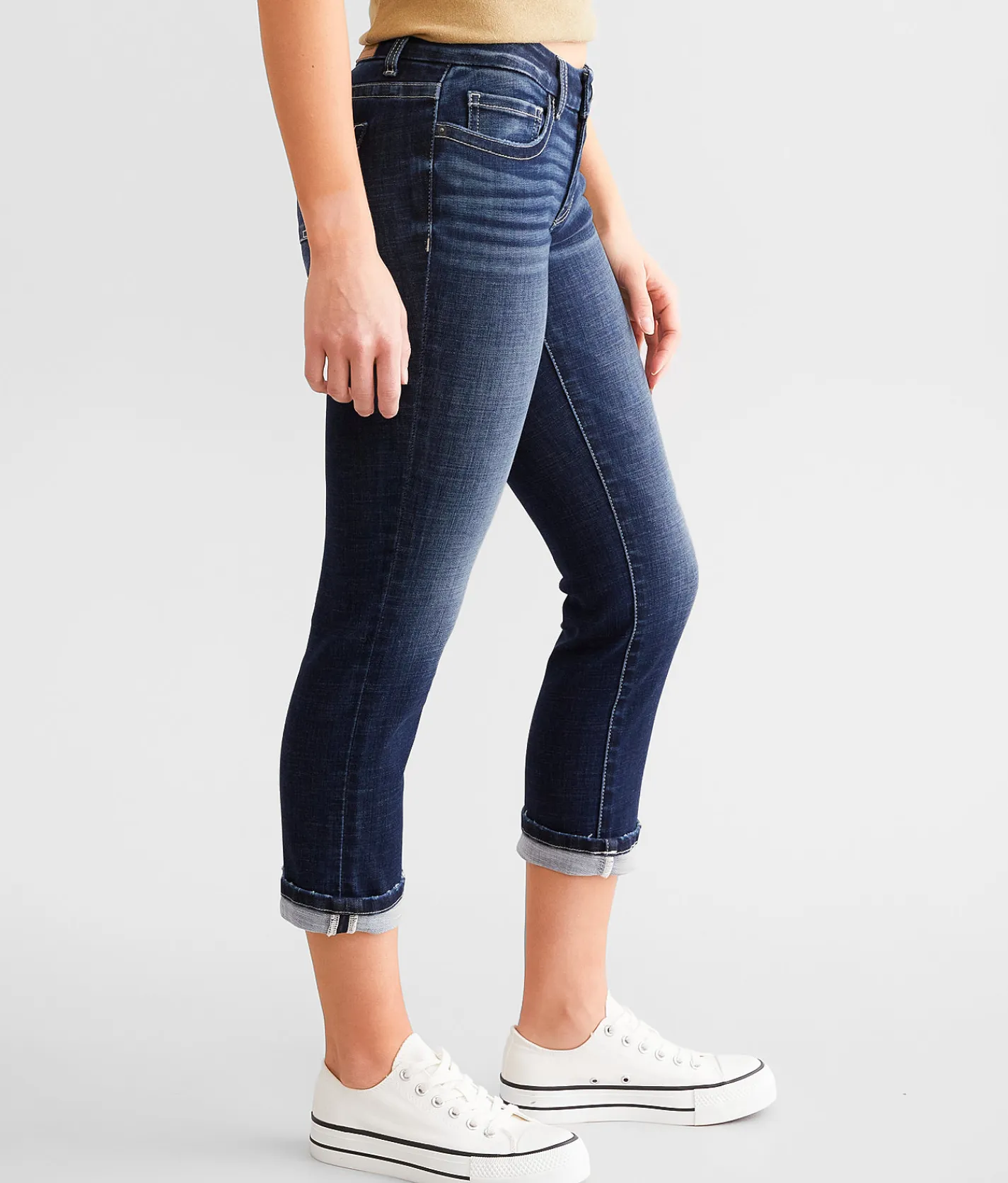 BKE Stella Cuffed Stretch Capri Jean Zinter Hot