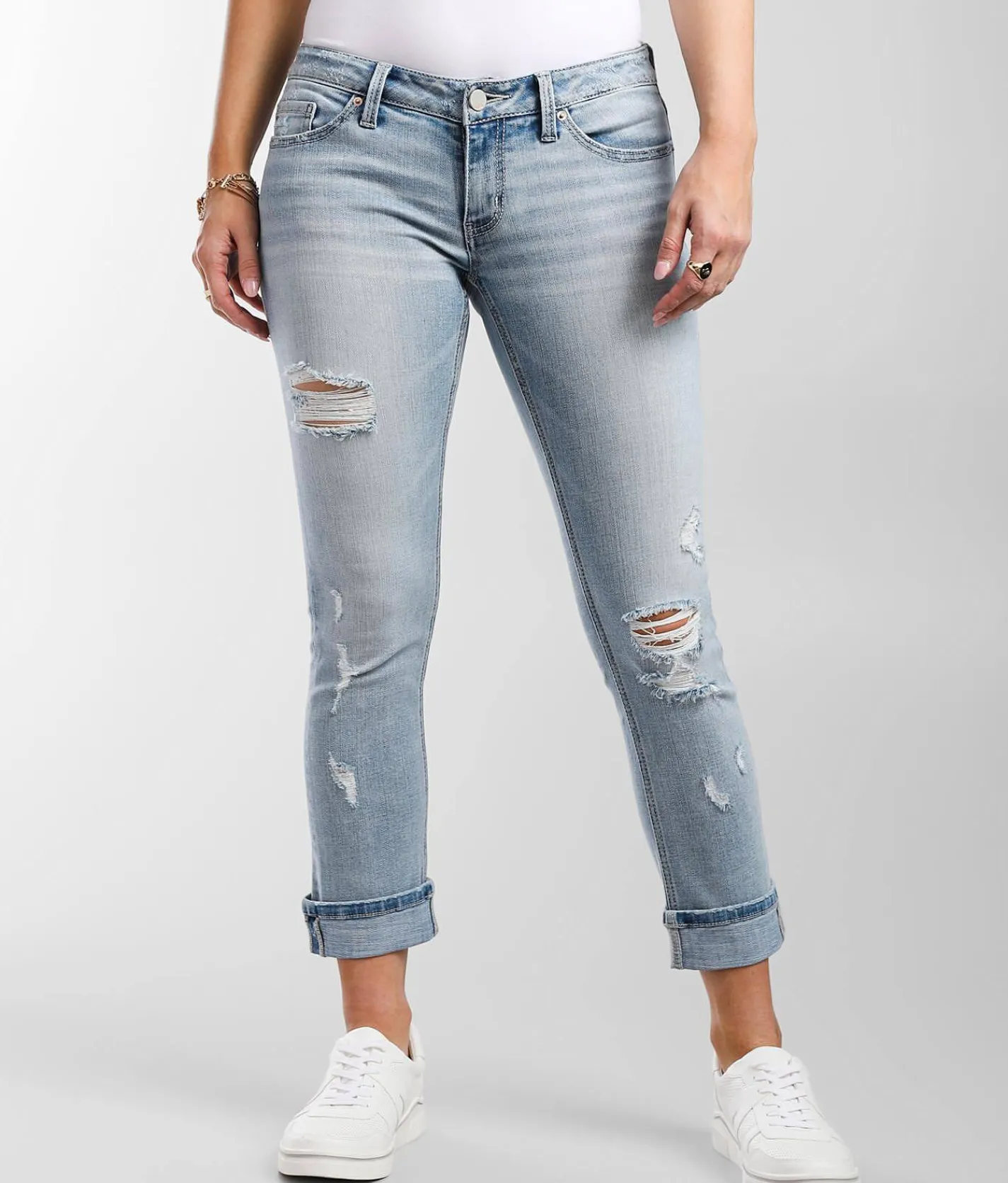 Jeans|Bottoms | BKE Stella Cuffed Stretch Capri Jean Kasper 4