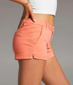 BKE Stella Mid-Rise Stretch Short Fusion Coral Best