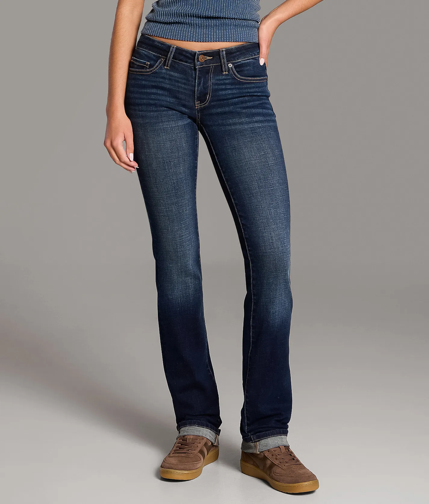 Jeans|Bottoms | BKE Stella Straight Cuffed Stretch Jean Hosino 4