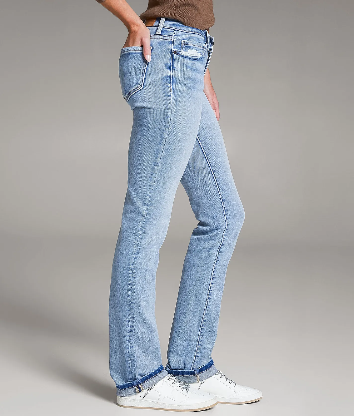 BKE Stella Straight Stretch Cuffed Jean Rumney Discount
