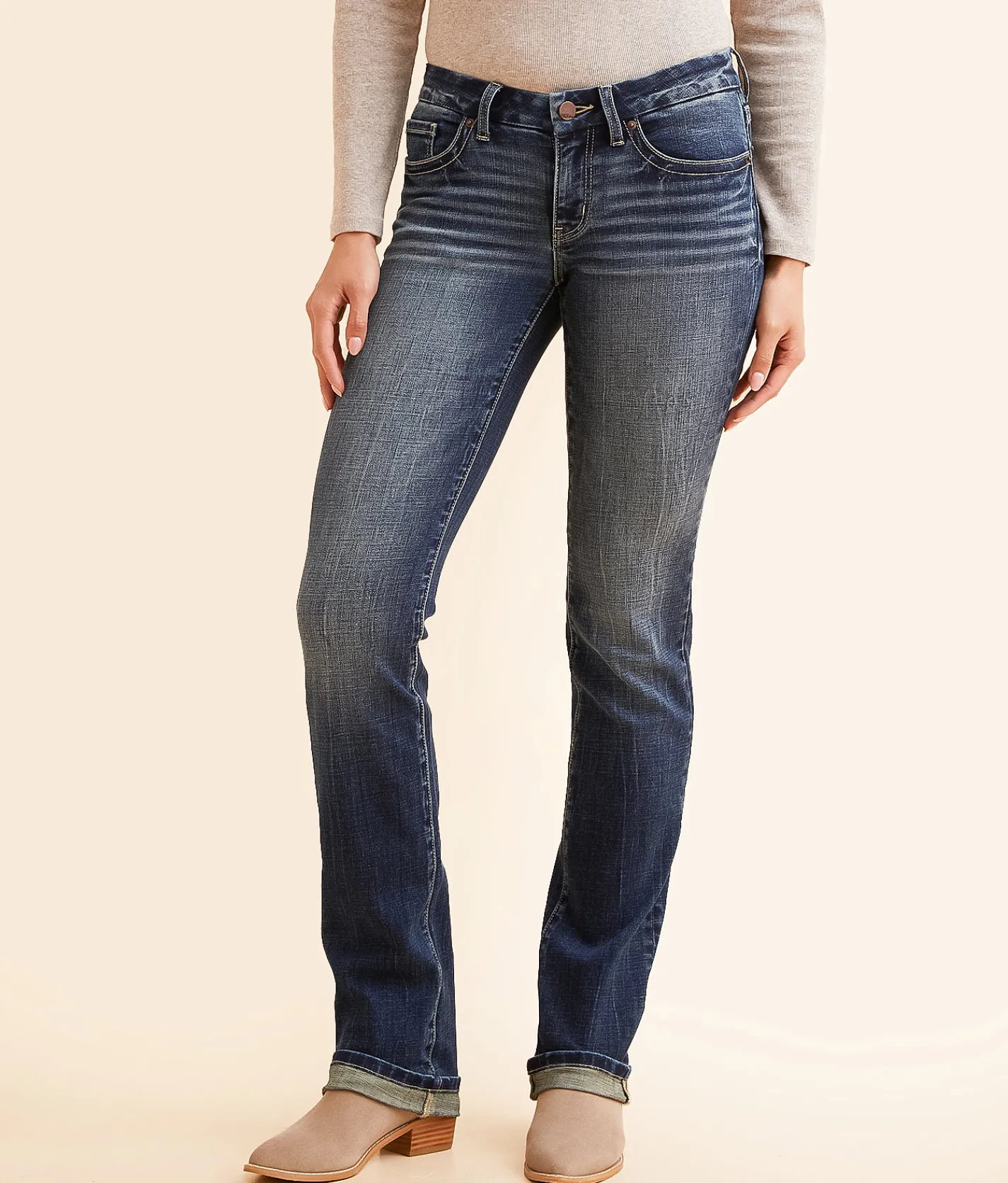 BKE Stella Straight Stretch Cuffed Jean Ponce 2 New