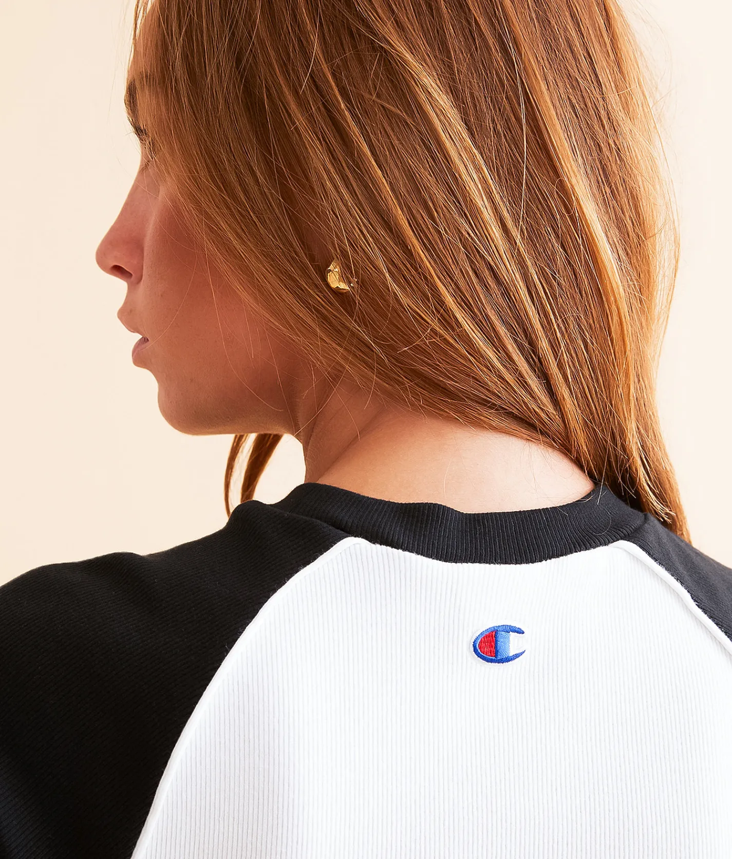 Champion® St. Elmo's High Baby Cropped T-Shirt White Black Sale