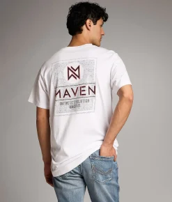 Graphic T-Shirts | Maven Co-op Stencil Performance T-Shirt White