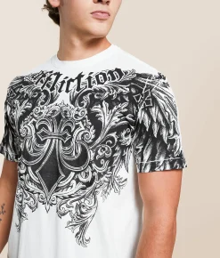Affliction Step Of Honor T-Shirt Vintage White Sale