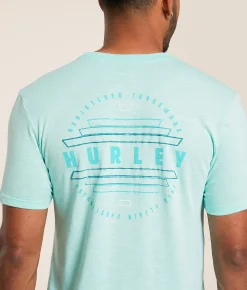 Tops|Graphic T-Shirts | Hurley Stepping Stones T-Shirt Teal Tint Arctic Green
