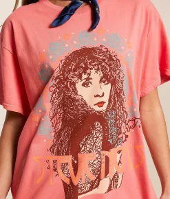 Tops | Merch Traffic Stevie Nicks Oversized Band T-Shirt Spiced Coral