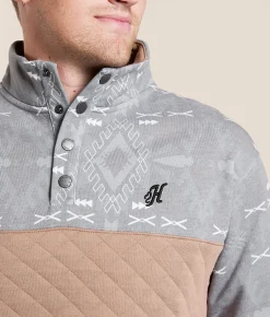 Hooey Stevie Quilted Henley Pullover Portabella Print Online