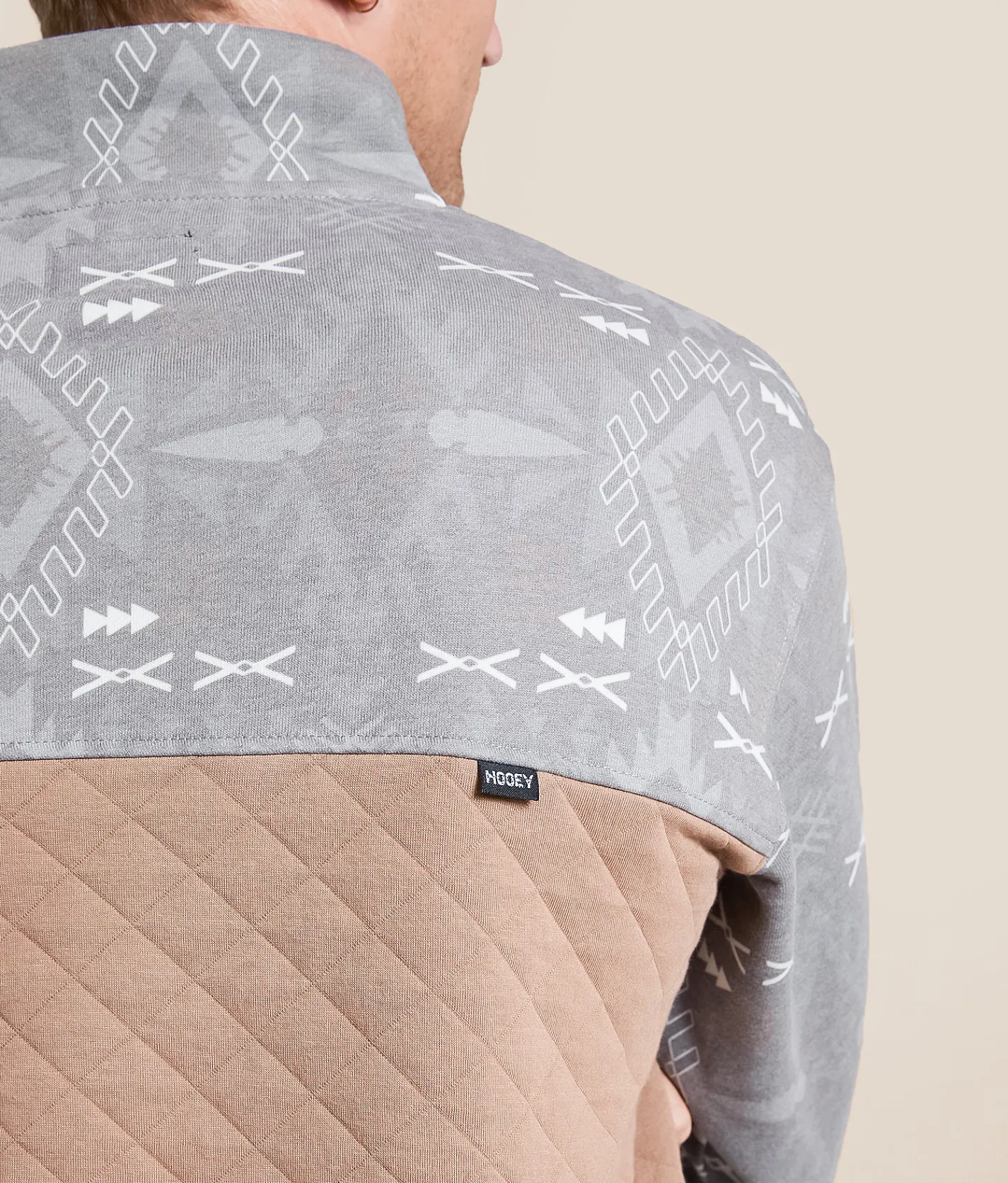 Hooey Stevie Quilted Henley Pullover Portabella Print Online