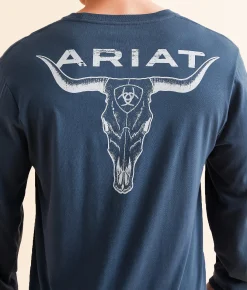 Graphic T-Shirts | Ariat Stipple Steer T-Shirt Blue Dusk