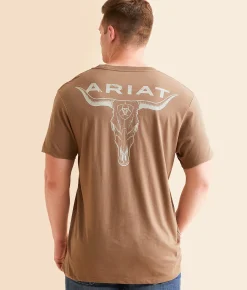 Ariat Stipple Steer T-Shirt Savana Brown Sale