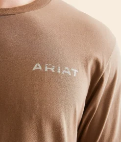 Ariat Stipple Steer T-Shirt Savana Brown Sale