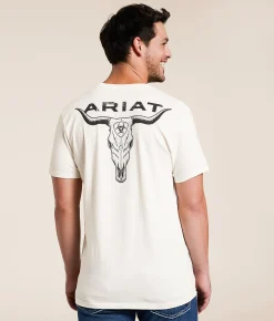 Ariat Stipple Steer T-Shirt Antique White Clearance