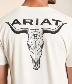 Ariat Stipple Steer T-Shirt Antique White Clearance