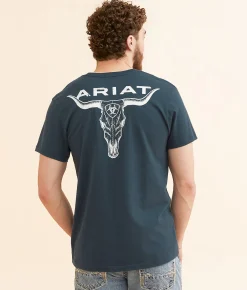 Ariat Stipple Steer T-Shirt Blue Dusk Hot