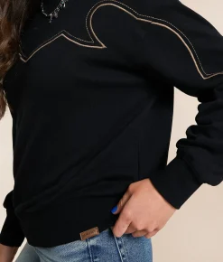 Tops | Ariat Stitch Pullover Black