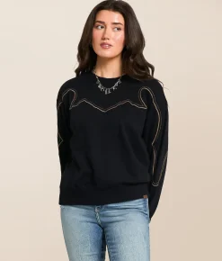 Tops | Ariat Stitch Pullover Black