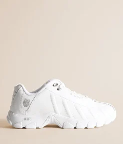K-Swiss ST329 Leather Sneaker White Silver Silver Best