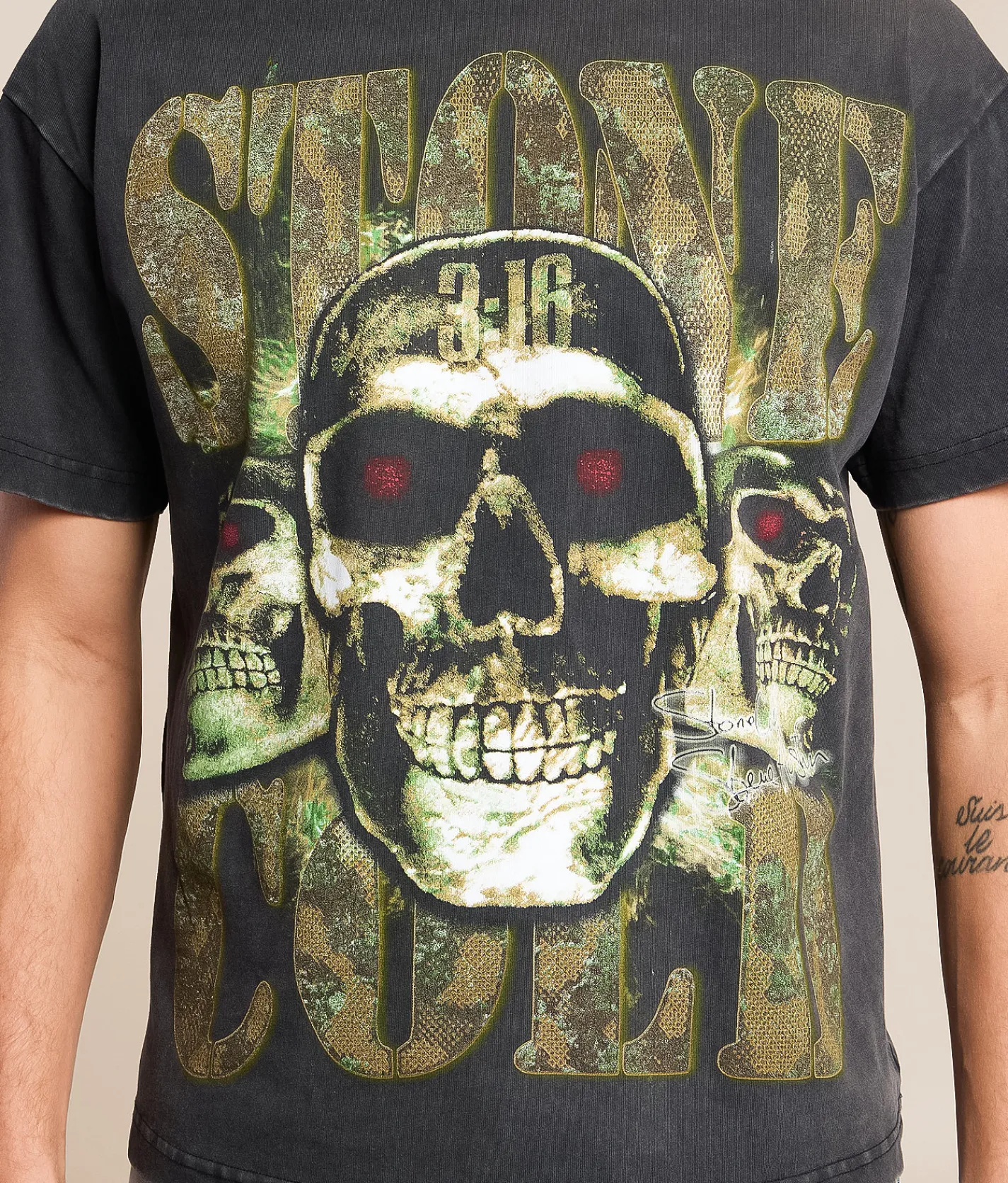 Tops|Graphic T-Shirts | ID Supply Co. Stone Cold Cerberus T-Shirt Black