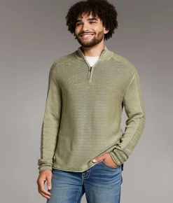 Tops | BKE Stonewash Quarter Zip Sweater Vetiver