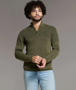 BKE Stonewash Quarter Zip Sweater Kambab New