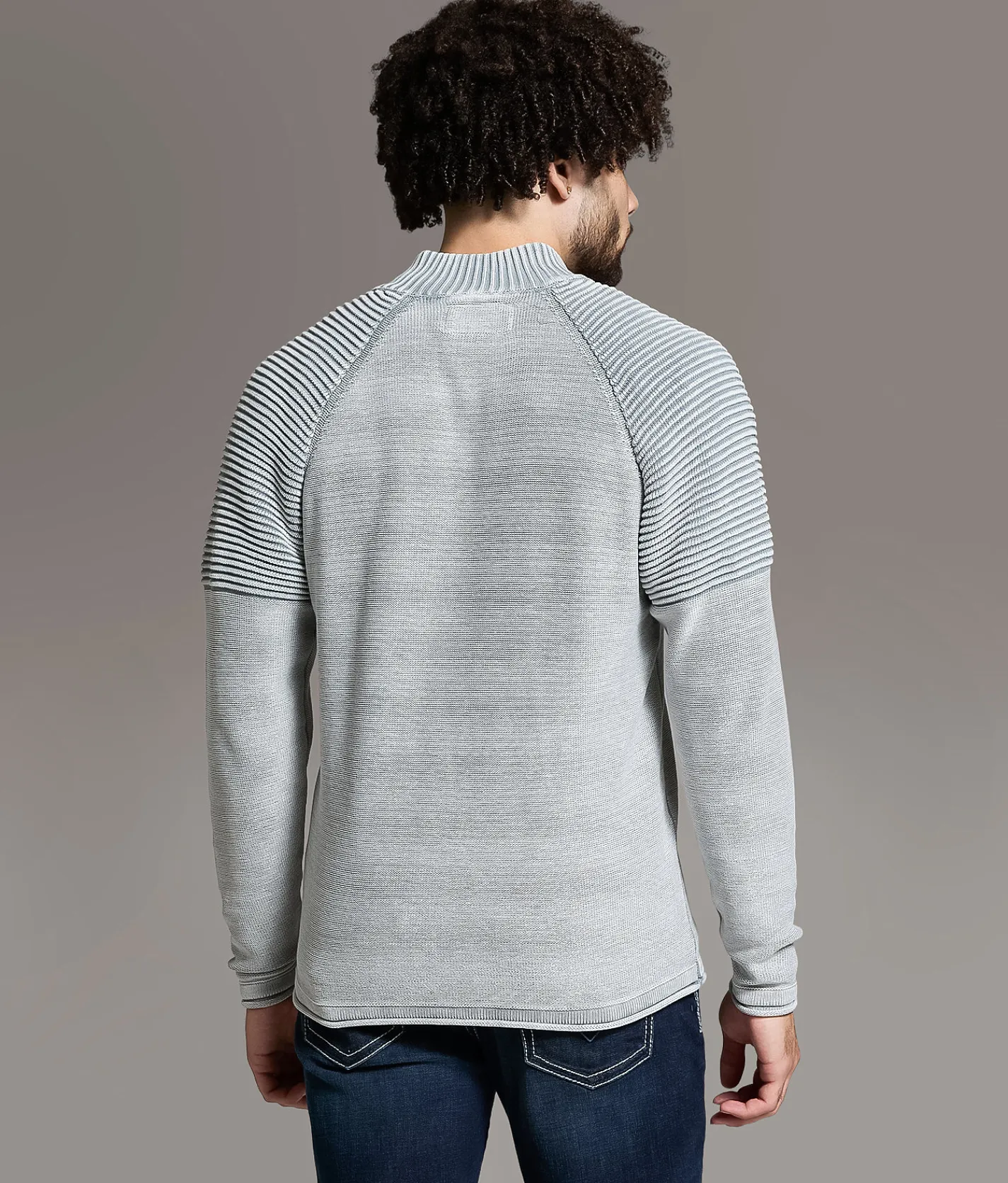 BKE Stonew Quarter Zip Sweater Ash Hot