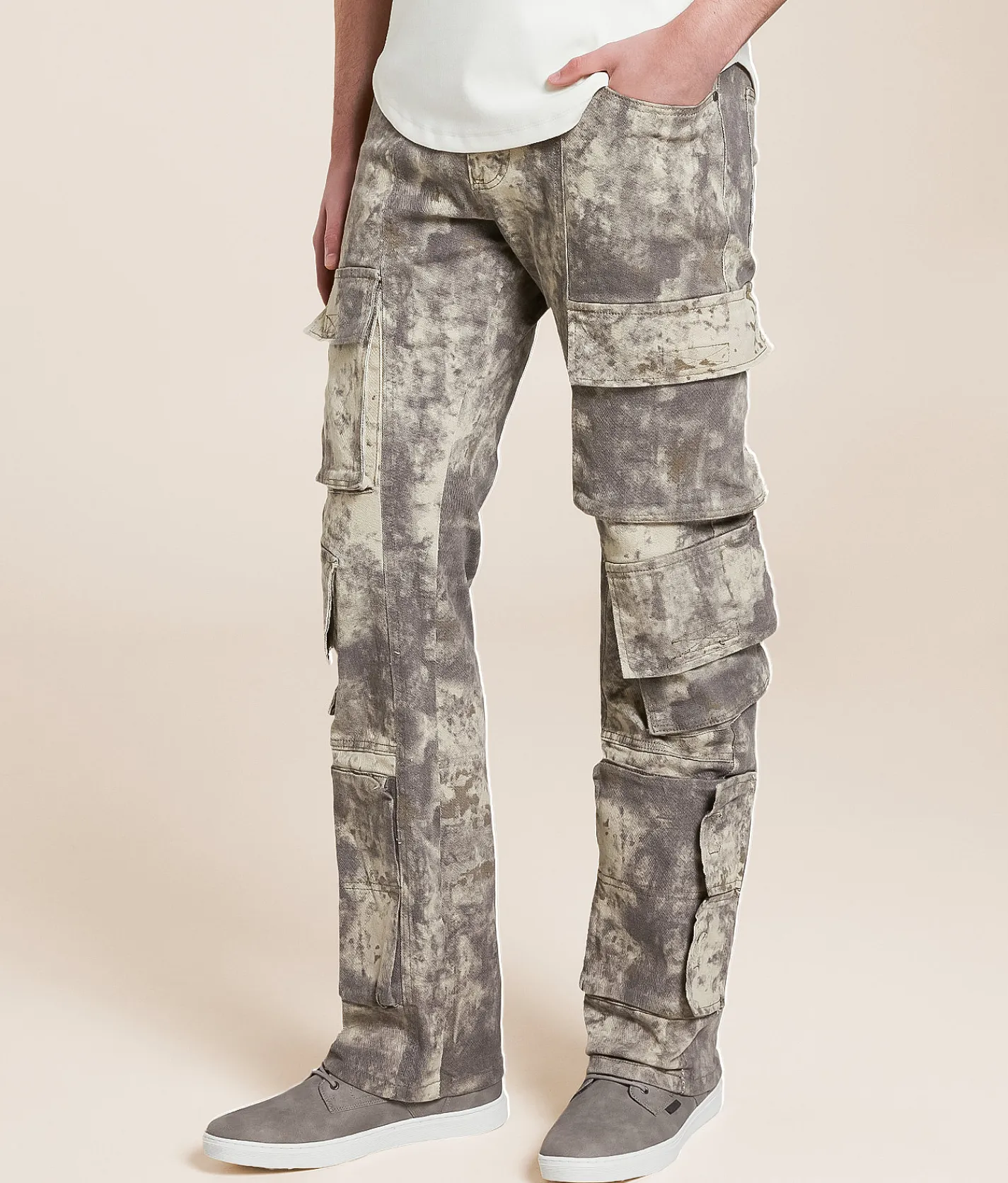 Smoke Rise® Straight Stretch Cargo Jean Solar Khaki Hot