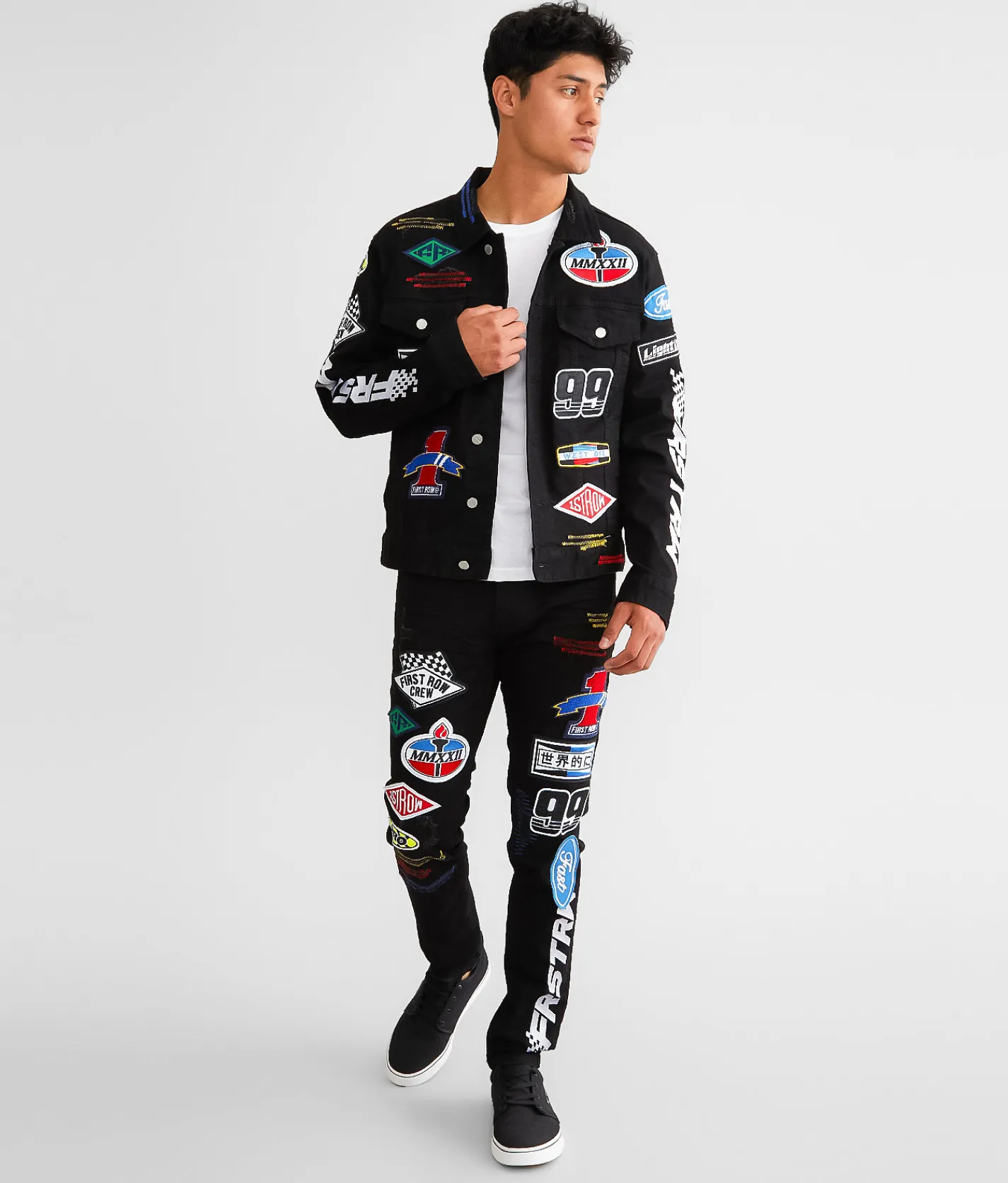 First Row® Straight Stretch Jean Black Sale