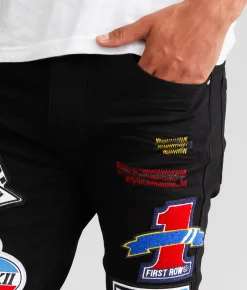 First Row® Straight Stretch Jean Black Sale