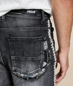 PREME Straight Stretch Jean Black Wash Discount