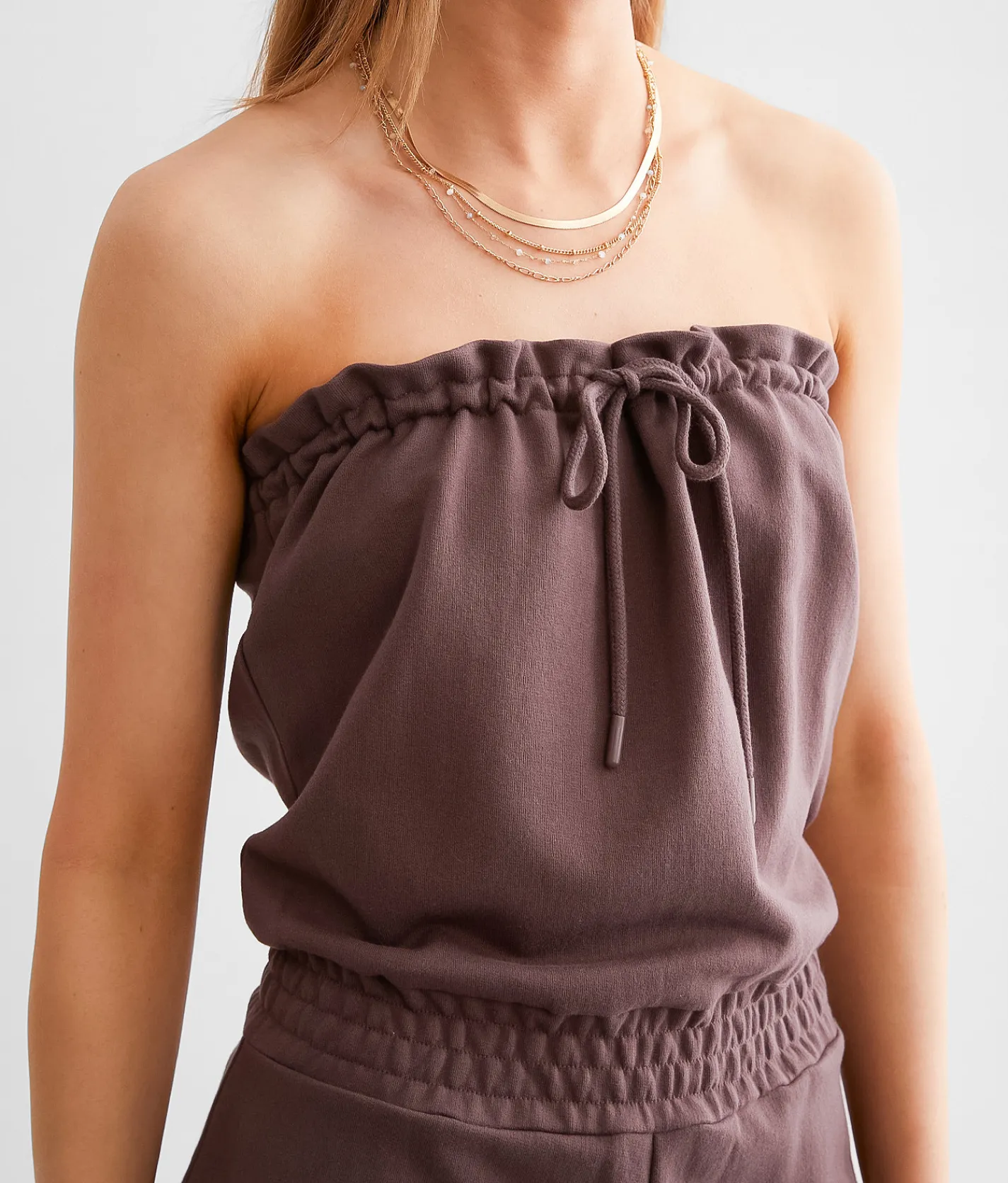 Rompers & Jumpsuits | Willow & Root Strapless Cargo Romper Peppercorn