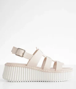 Shoes | London Rag Strappy Flatform Sandal Beige