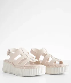 Shoes | London Rag Strappy Flatform Sandal Beige
