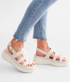 Shoes | London Rag Strappy Flatform Sandal Beige