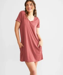 Dresses | BKE Strappy Mini Dress Brick