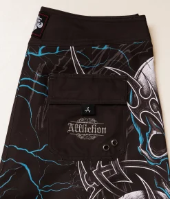Affliction Street Savage Stretch Boardshort Black Hot