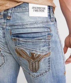Bottoms|Jeans | American Fighter Striker Straight Stretch Jean Section Wash