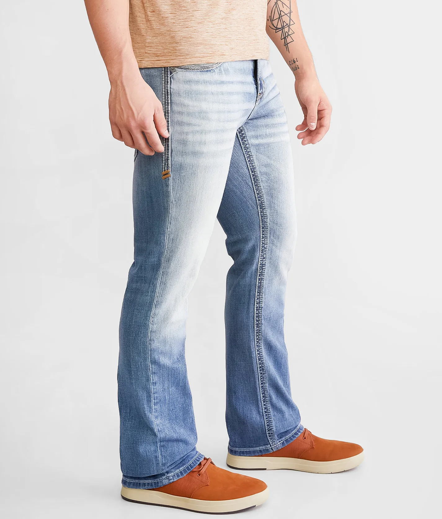Bottoms|Jeans | American Fighter Striker Straight Stretch Jean Section Wash