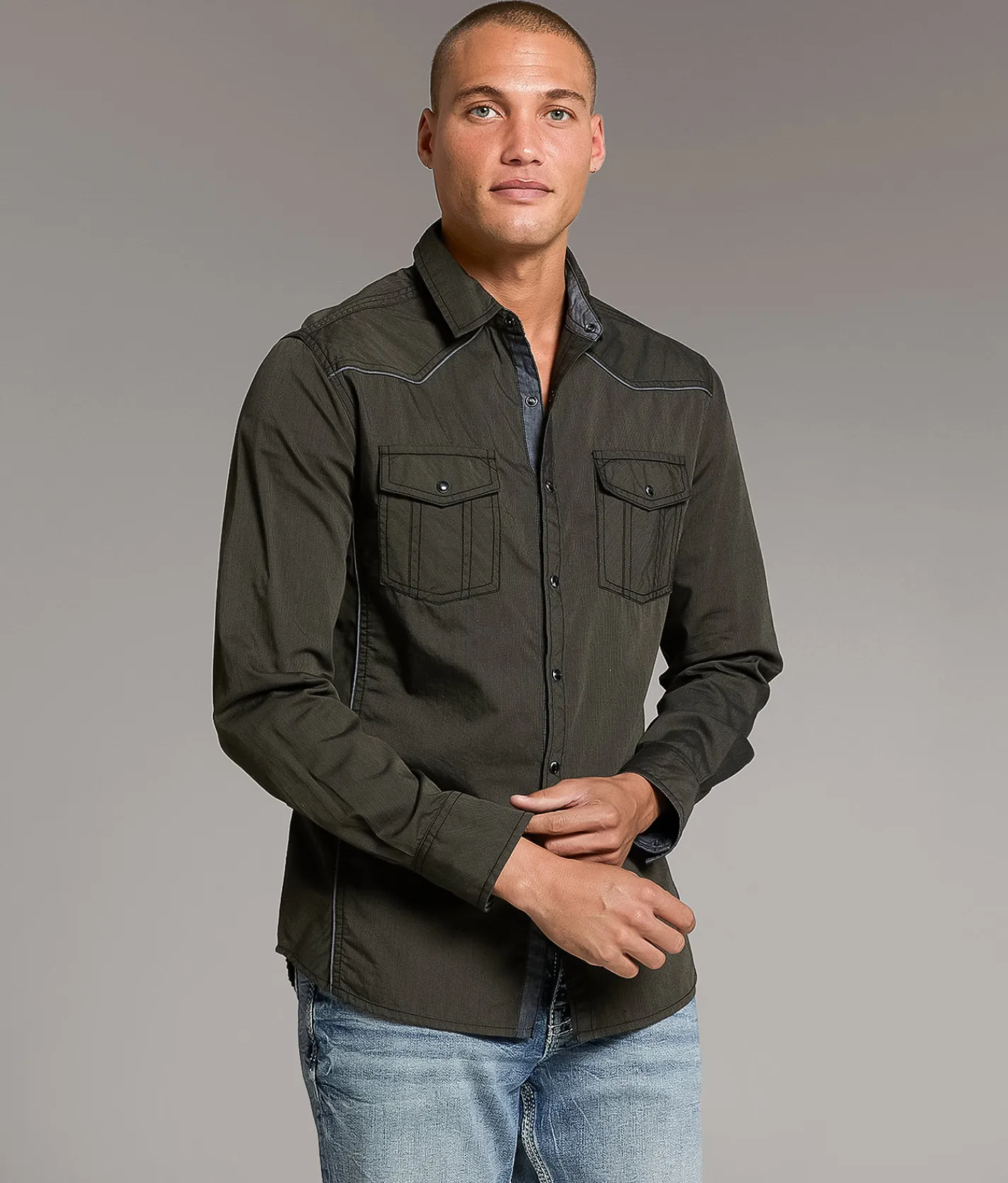 Tops | BKE Striped Athletic Shirt Olive