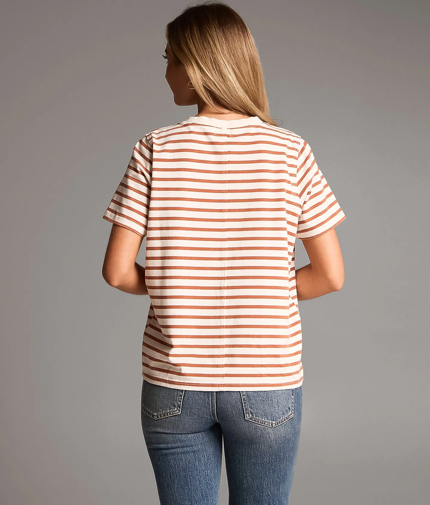 BKE Striped Basic T-Shirt Sunlight White Online