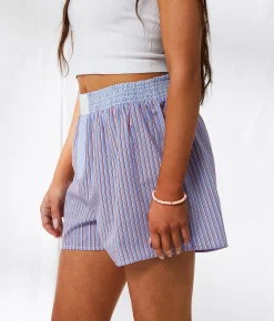 33 Coastal Striped Boxer Short Blue Red White Stripe New