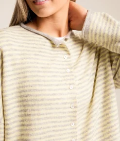 Tops | J.O.A. Striped Cardigan Sweater Butter Yellow
