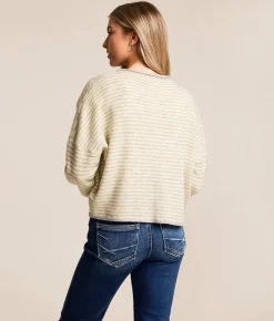 Tops | J.O.A. Striped Cardigan Sweater Butter Yellow